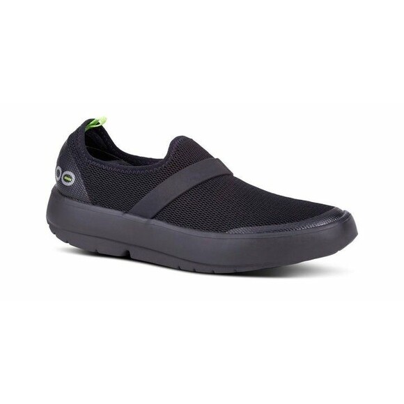 Oofos OOmg Fibre Low Shoes Recovey Mesh Slip On Black Lightweight Men\'s Size 10